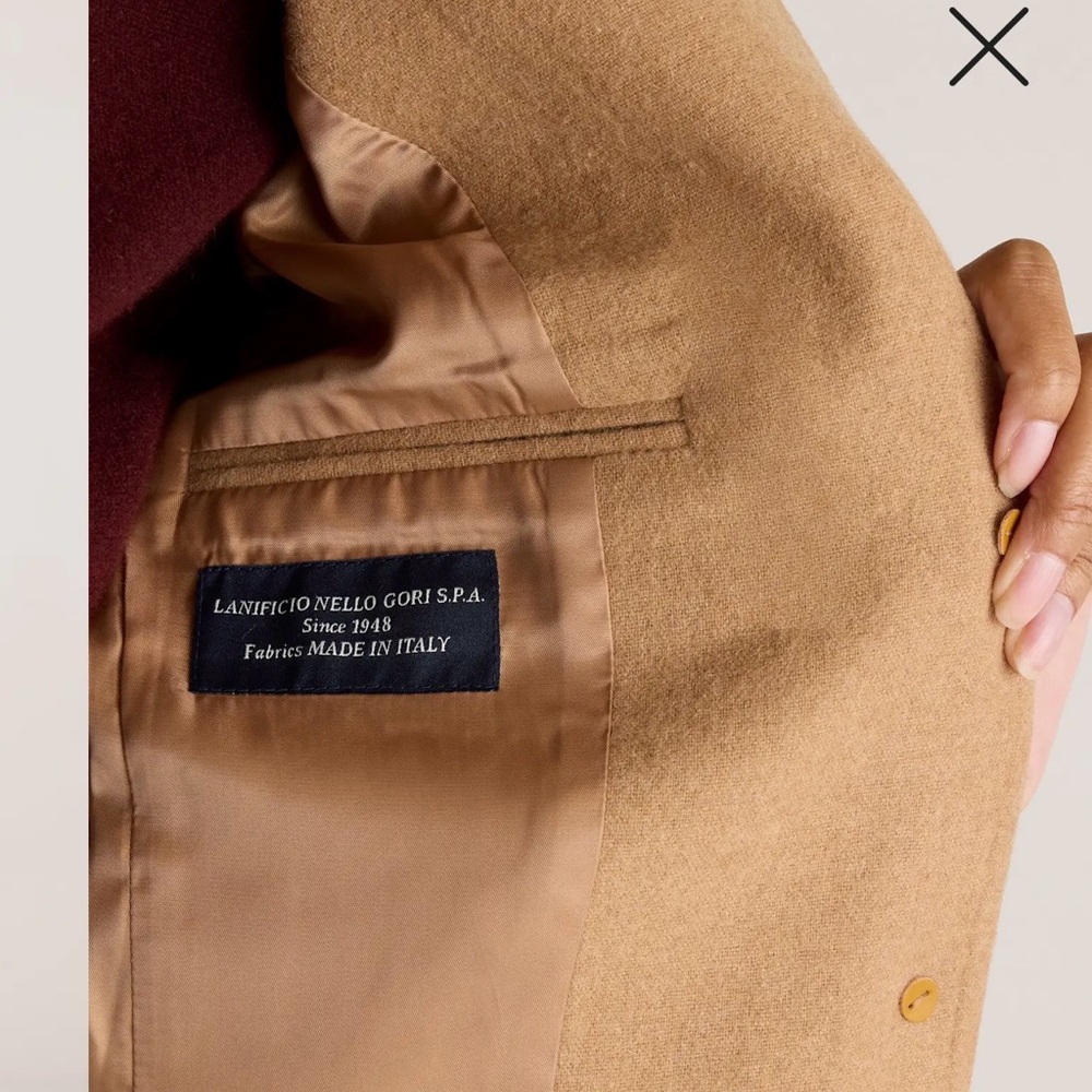 Quince Italian Wool Blazer Small Warm Caramel | Quiet Luxury Tailored Jacket - Picture 10 of 11
